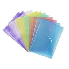 F/C Plastic Button Folder  Assorted Colour