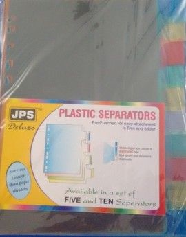 A/4 Plastic Separator Colur , 1-12 Colour Sheets JPS