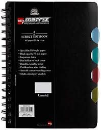 B5,5 Subject Note Book 300 Pgs Singal Ruled With Date & Week