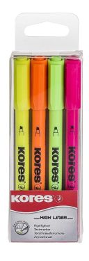 Koress Highlighter Pen Set of 5Pcs (Yellow Green Orange Blue),Mix Colour