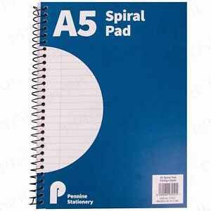 A5 Wiro Spiral  Note Pad 80 Page Ruled