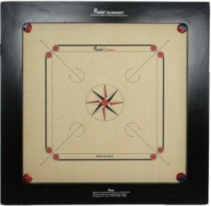 Carrom Board Elegant Bulldog 24mm,Corrom Striker, Carrom Coins, Carrom Powder, Carrom Board Stand Easy Fold  S-1470