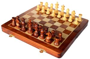 Chess Board Wooden Foldeing With Coins S-12654