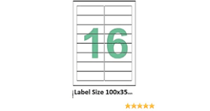 White 16, Sticker Labels(Pack of 100sheet ) White