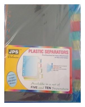A/4 Plastic Separator Colur , 1-12 Colour Sheets JPS